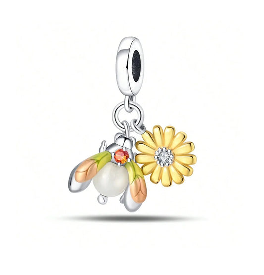 Charm Luciernaga Fluorescente y Flor Amarilla