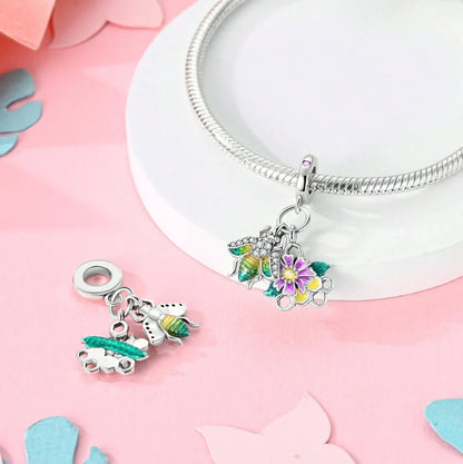 Charm Abeja y Flor Morada