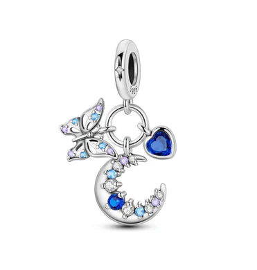Charm Luna y Mariposa Azul