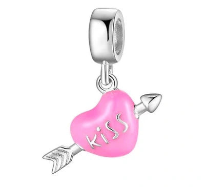Charm Corazon Rosa "Kiss"