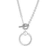 Collar con Dije Circular y Cierre en T