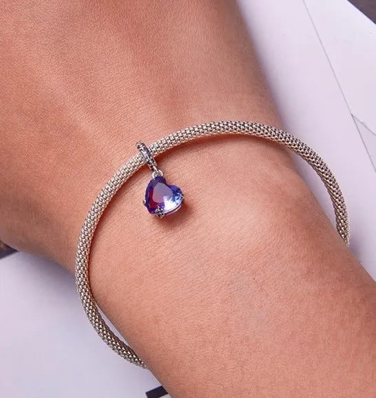 Charm Corazón Colgante Violeta