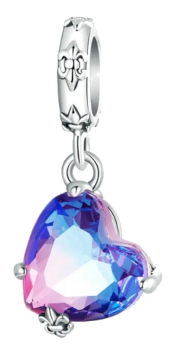 Charm Corazón Colgante Violeta