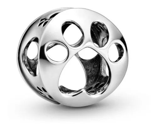 Charm Circulo con Huella Plateada