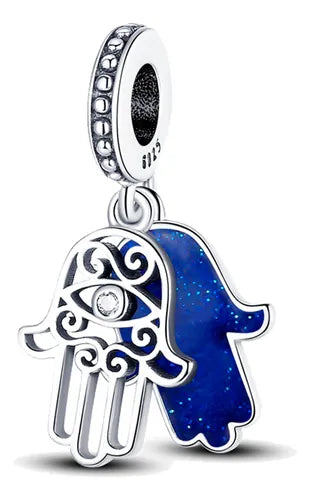 Charm Mano de Fatima Fondo Azul