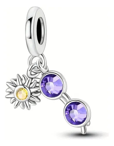 Charm Lentes Morados y Sol Brillante
