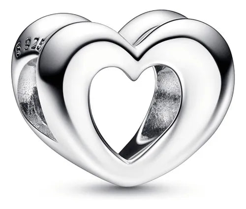 Charm Hermoso Corazon Plateado