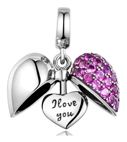 Charm Corazon Abiero Morado "I Love You"