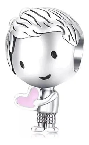 Charm Ni√±o con Coraz√≥n Rosa