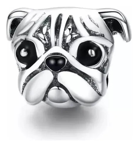Charm Pug Plateado