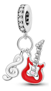 Charm Guitarra Roja y Nota Musical
