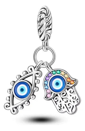 Charm Ojo Turco y Mano de Fatima Colorida