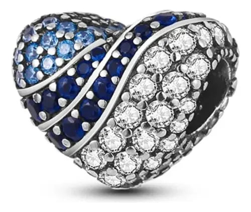 Charm Corazon Azul Diamantado