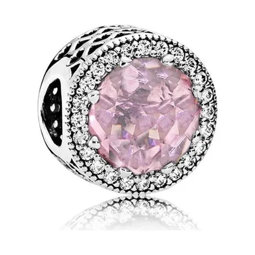 Charm Gema Rosa entre Diamantes
