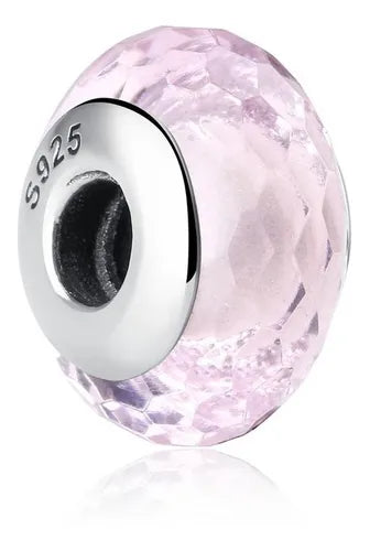 Charm Abalorio Diamante Rosa