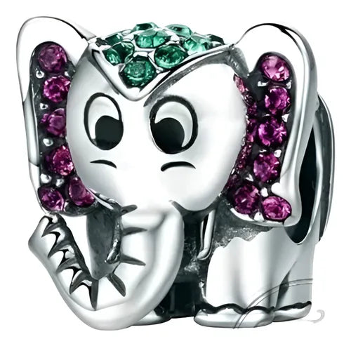 Charm Elefante con Gemas
