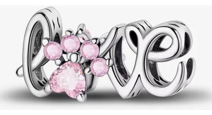 Charm Huella Rosa "Love"