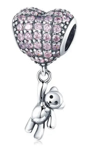 Charm Osito y Globo de Corazón