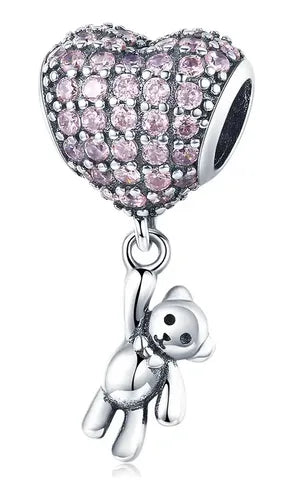 Charm Osito y Globo de Corazón