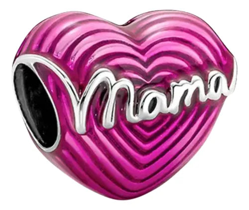 Charm Corazón Rosa "Mamá"