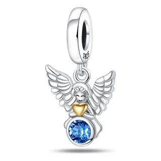 Charm Ángel con Gema Azul