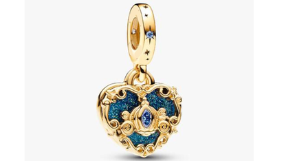 Charm Colgante Doble Carruaje y Corazón
