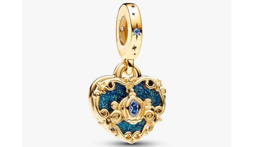 Charm Colgante Doble Carruaje y Corazón