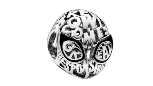 Charm M√°scara de Spidermann Plateada