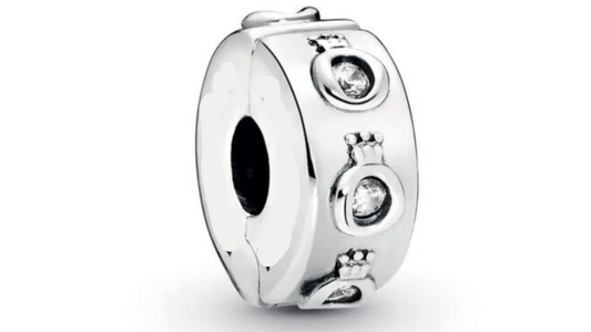 Charm Abalorio Coronas Plateadas