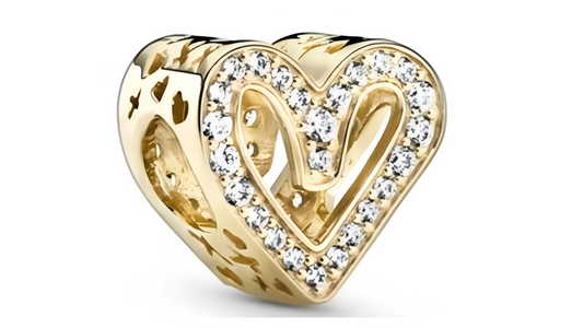 Charm Corazon Dorado con Diamantes
