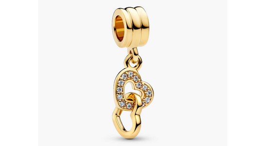 Charm Colgante de Corazones Dorados