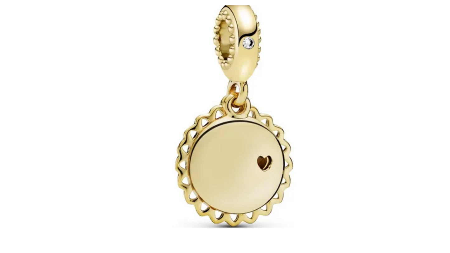 Charm Colgante Dorado y Corazon