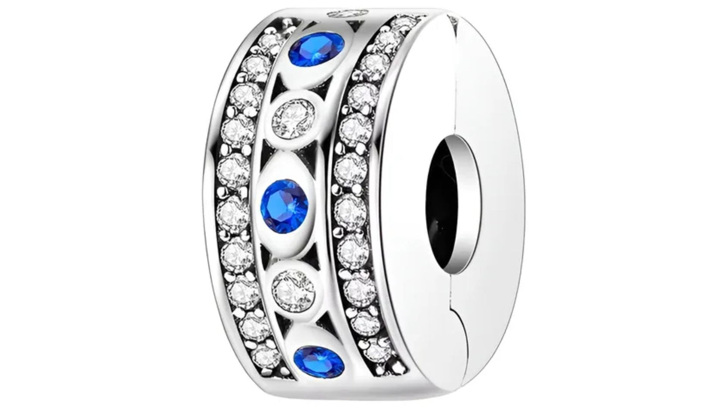 Clip de Seguridad Gemas Azules y Diamantes