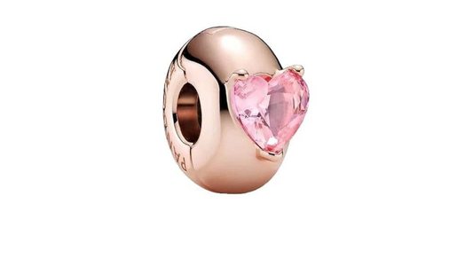 Clip de Seguridad Dorado con Corazon Rosa