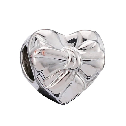 Charm Coraz√≥n y Lazo de Plata