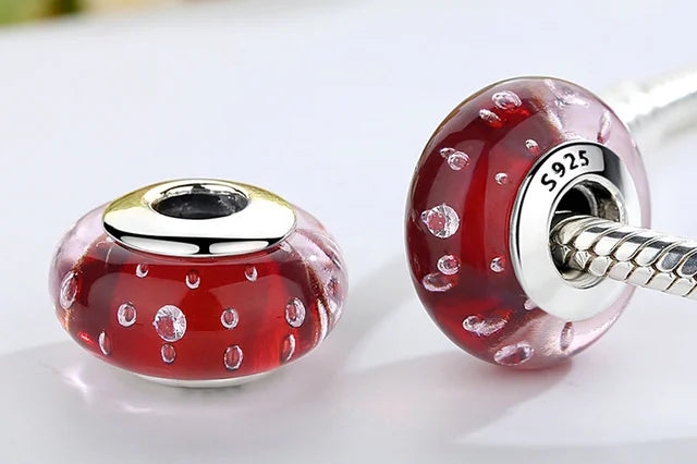 Charm Abalorio Rojo con Brubujas
