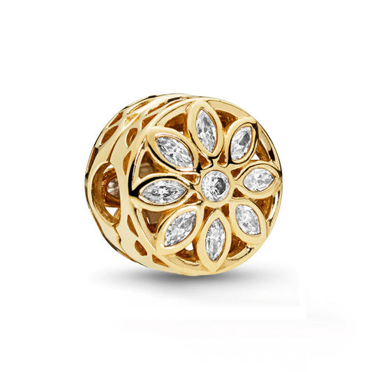 Charm Flor Dorada Brillante