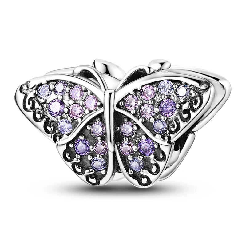 Charm Mariposa con Gemas Brillantes Lilas