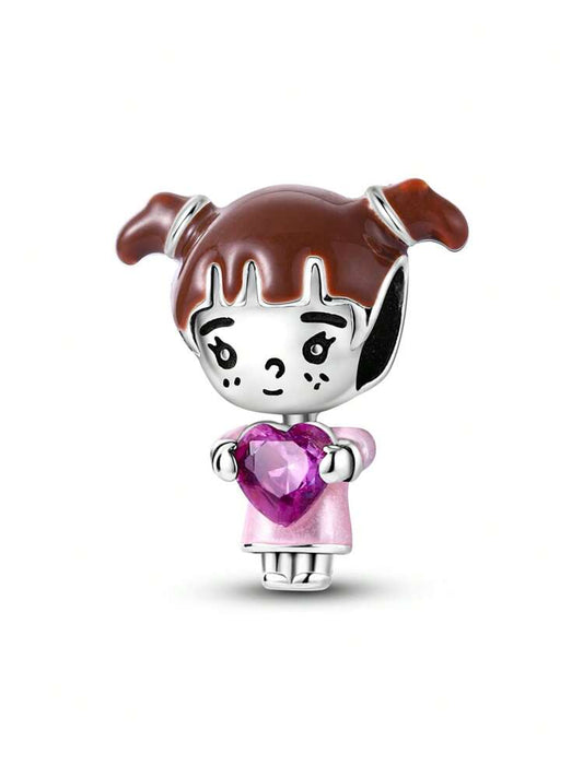 Charm Niña con Corazon de Gema