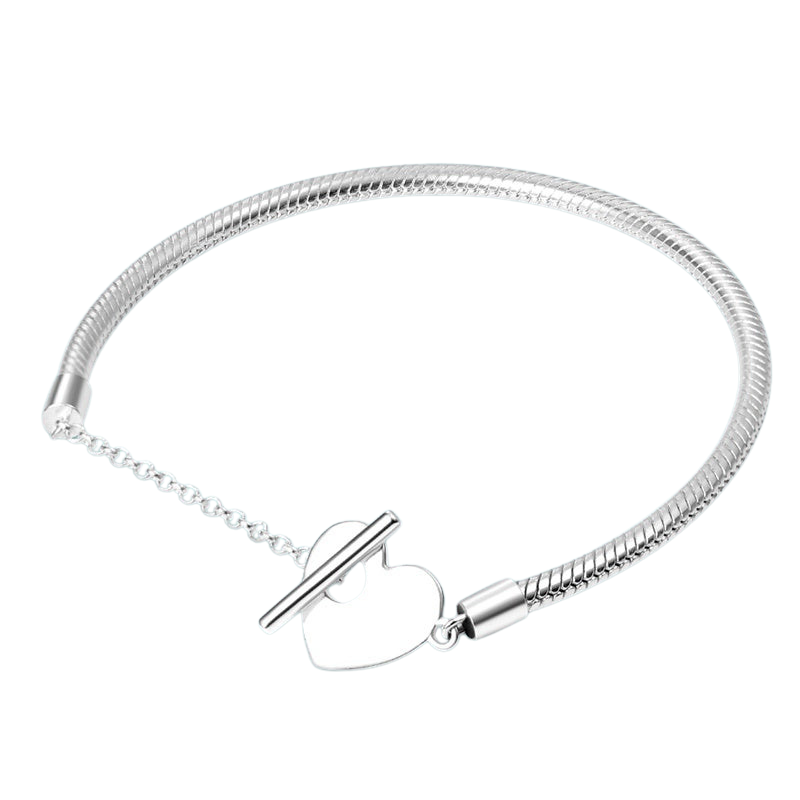 Pulsera Corazón Plateado