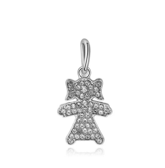 Charm Colgante de Niña con Diamantes