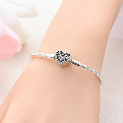 Pulsera Coraz√≥n Rosa Floral