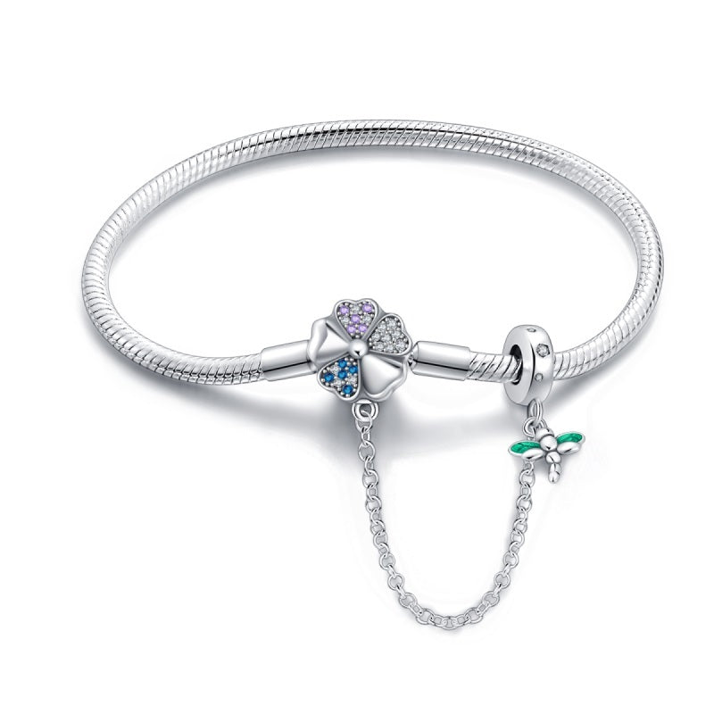 Pulsera Trébol y Libélula
