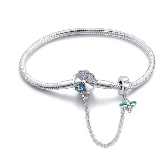 Pulsera Tr√©bol y Lib√©lula