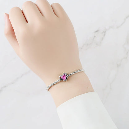 Charm Corazon Rosa Resplandeciente