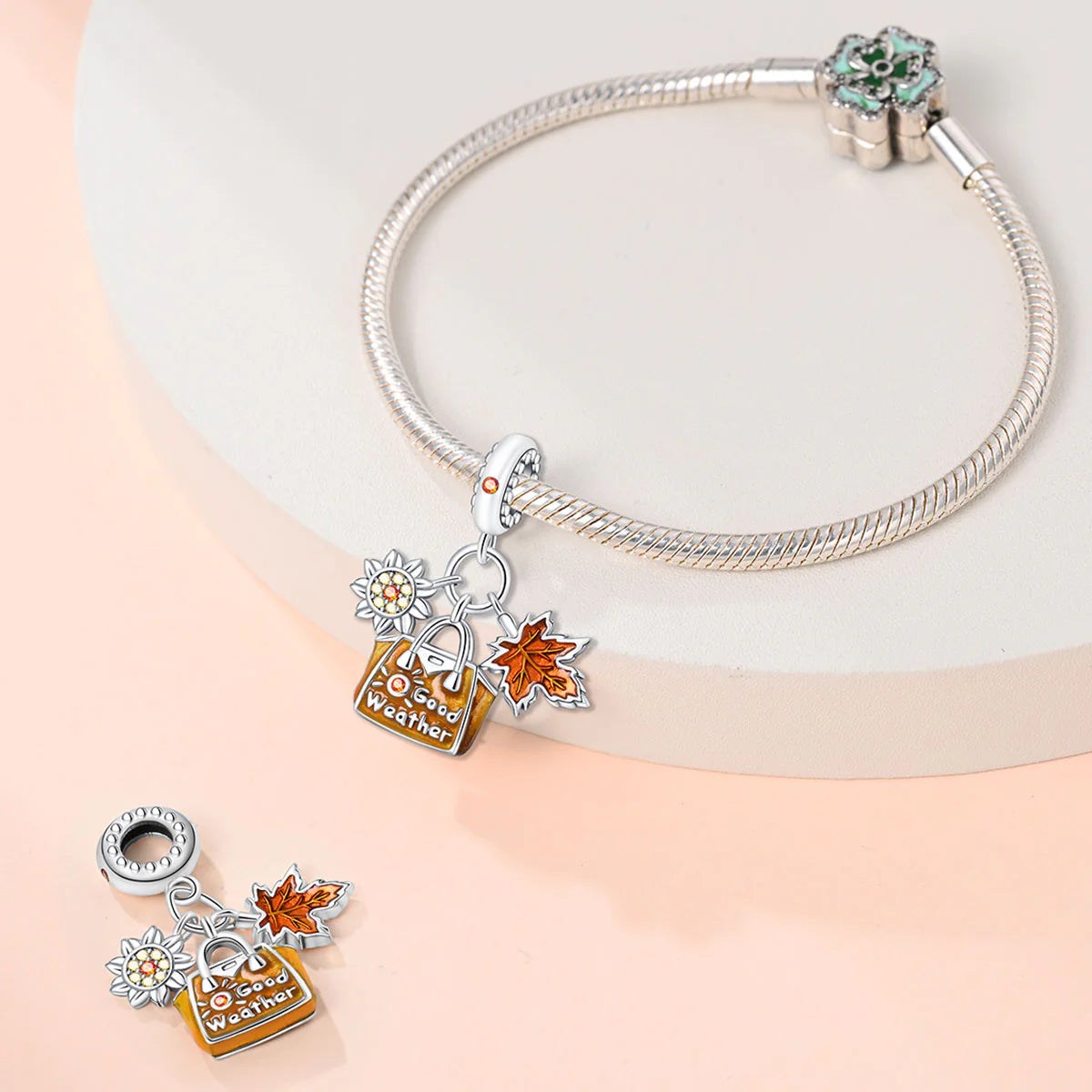 Charm Bolso y Hoja del Otoño "Good  Weather"