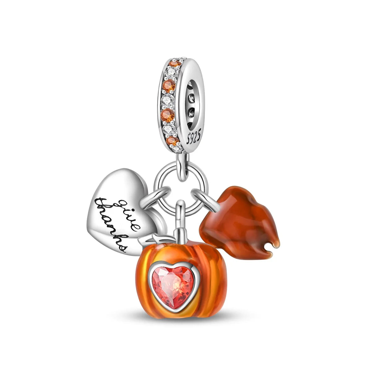 Charm Corazon, Pavo y Calabaza "Give Thanks"