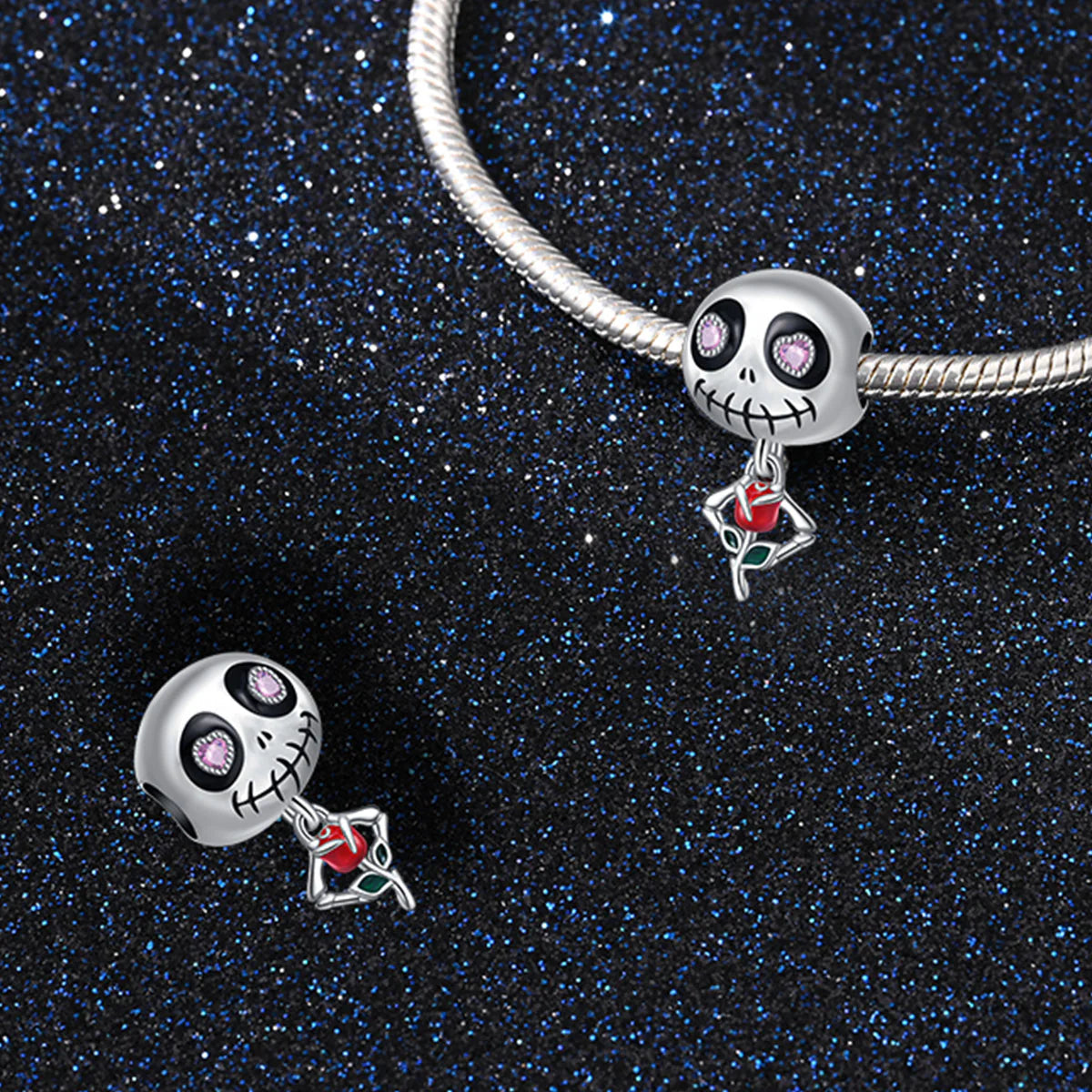 Charm Calavera con Rosa