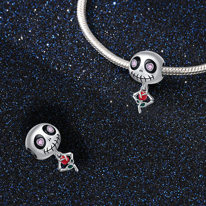 Charm Calavera con Rosa