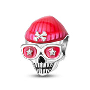 Charm Calavera Gorro Rojo Fluorecente